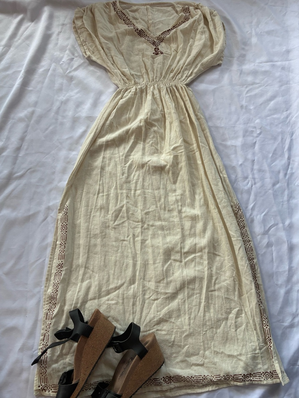 Bohemian Cream Maxi Dress